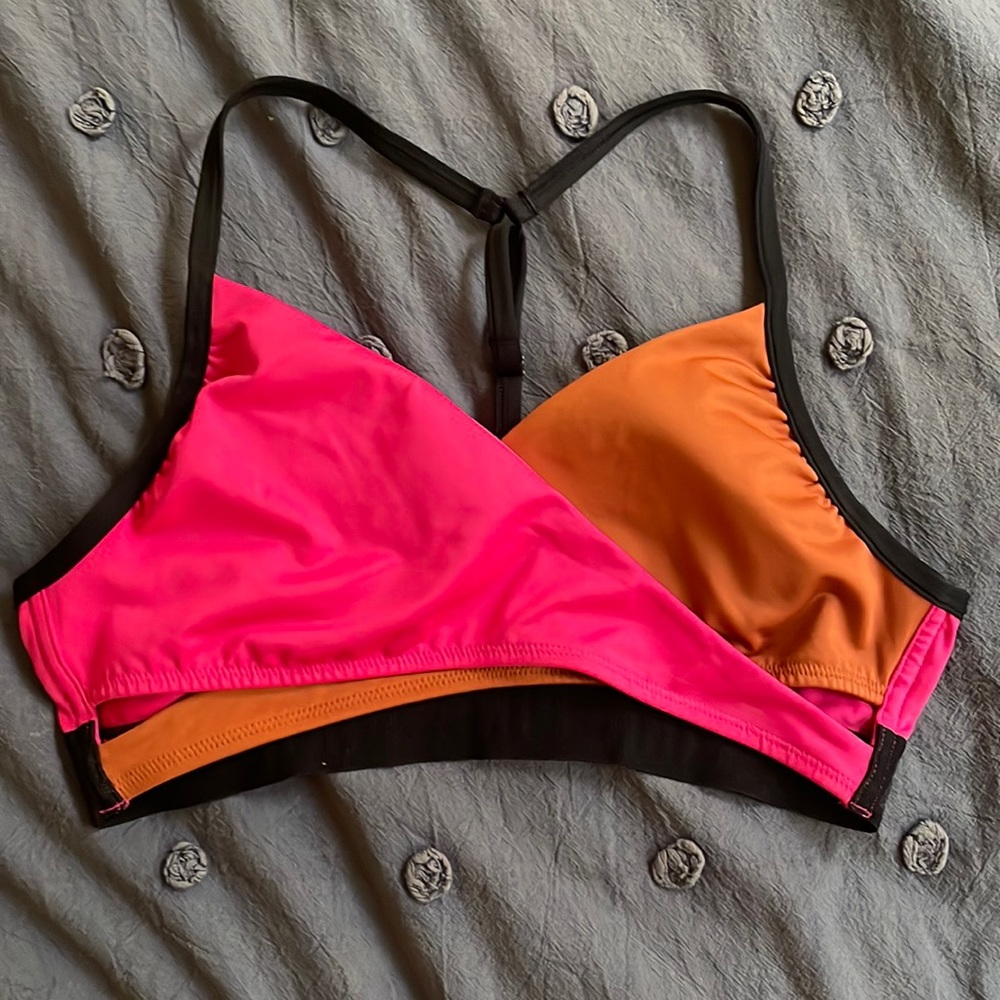 PINK by Victorias Secret. Pink and orange bikini top. Size medium